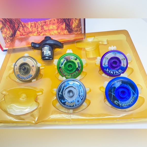 Vintage Glow In Dark Battle Tops by Idea Village Tops, Launcher, & Game Arena - Picture 2 of 7